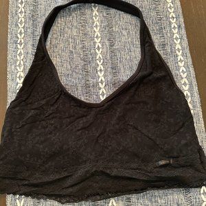 Black Lace Halter Bra